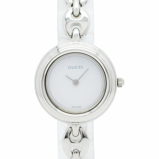 Gucci Change Bezel 11/122l White Dial Wristwatch Ladies
