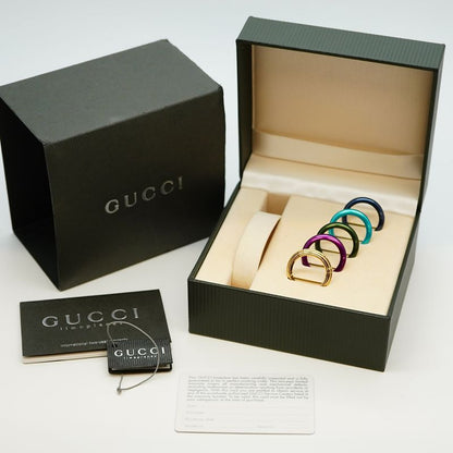 Gucci Change Bezel 11/122l White Dial Wristwatch Ladies