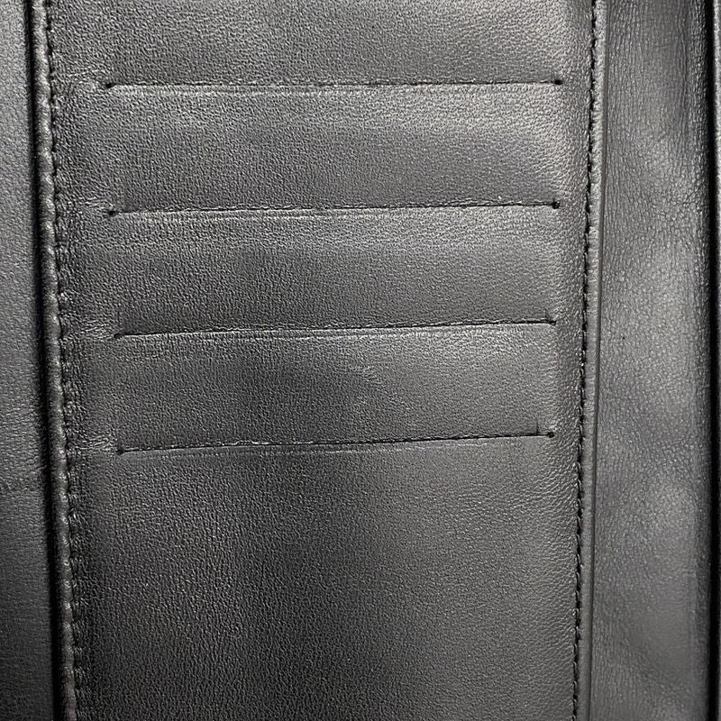 Chanel Trifold Long Wallet Matelasse Lambskin Black Silver Hardware Women