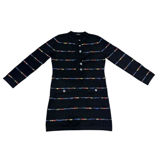 3417 Chanel Dress Coco Mark 23a P75372k10818 36 Size Black Apparel Cashmere