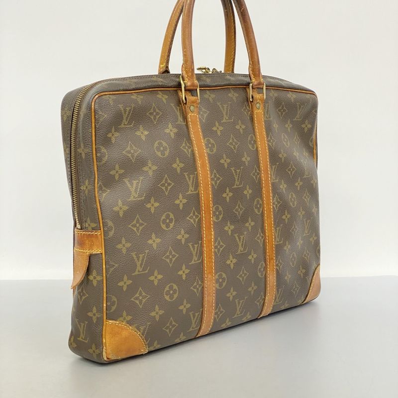 Louis Vuitton Briefcase Monogram Porte Documents Voyage M40226 Brown Men's