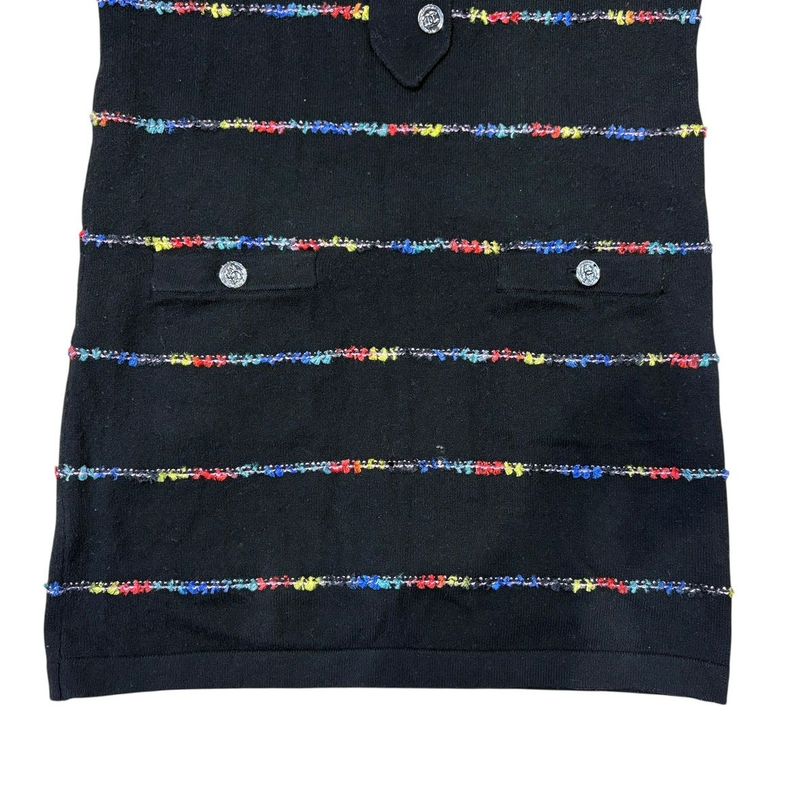 3417 Chanel Dress Coco Mark 23a P75372k10818 36 Size Black Apparel Cashmere