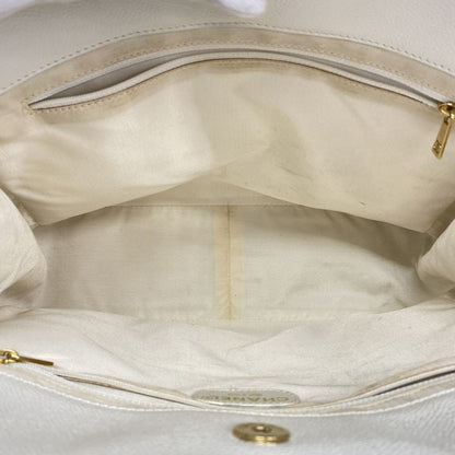 Chanel Handbag Caviar Skin White Gold Hardware Women