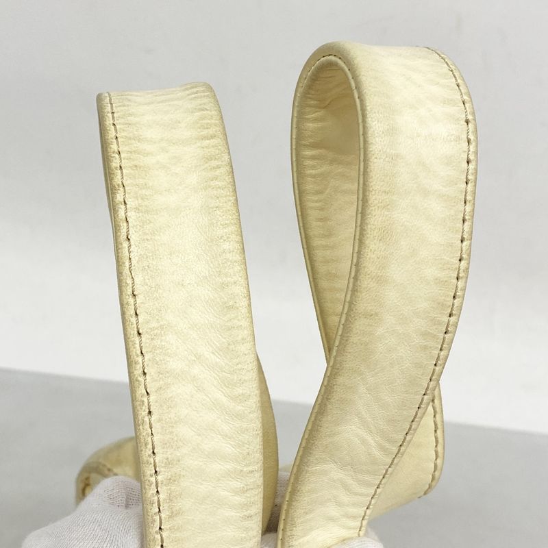 Chanel Handbag Lambskin Canvas White Silver Hardware Women