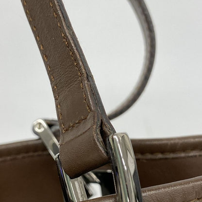 Gucci Tote Bag GG Canvas 31244 Canvas Brown Silver Hardware Women's