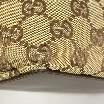 Gucci Tote Bag GG Canvas 31244 Canvas Brown Silver Hardware Women's