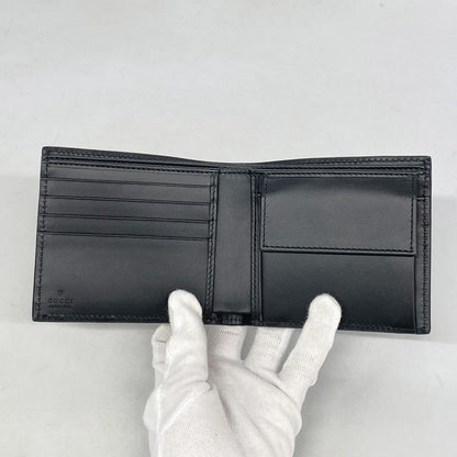 Gucci Wallet GG Supreme 575132 PVC Gray Black Silver Hardware Men's