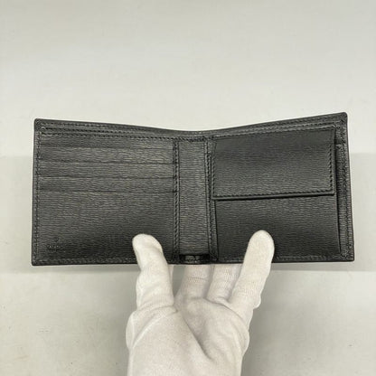 Gucci Wallet 365481 Leather Black Silver Hardware Men's