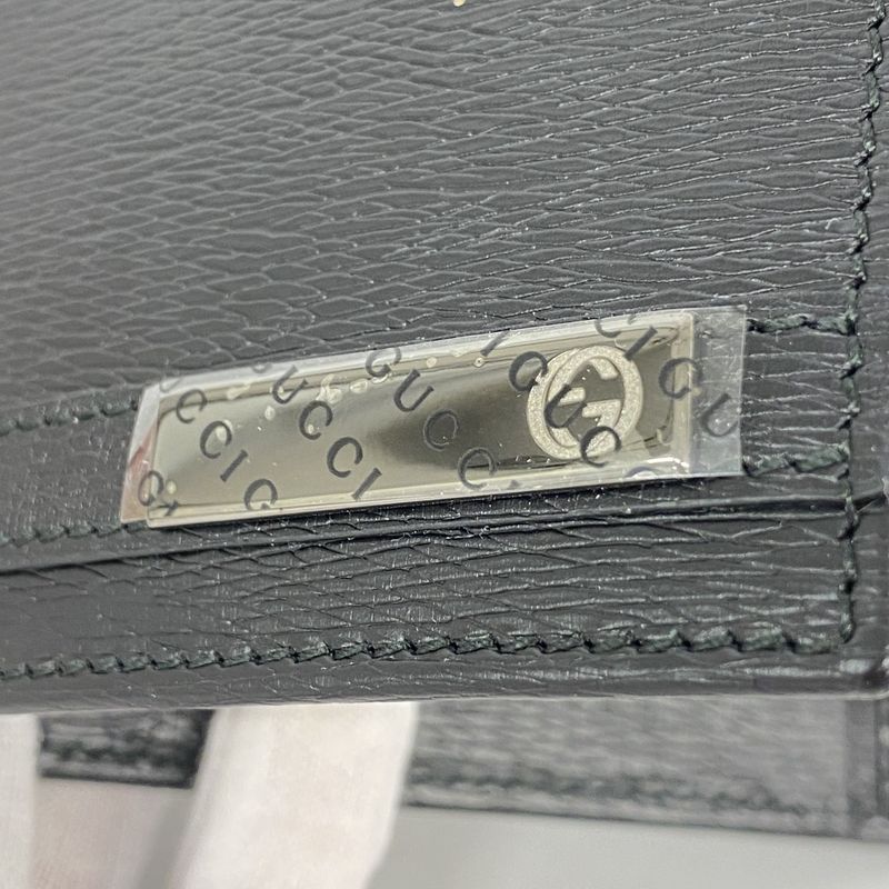 Gucci Wallet 365481 Leather Black Silver Hardware Men's