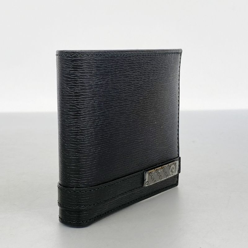 Gucci Wallet 365481 Leather Black Silver Hardware Men's