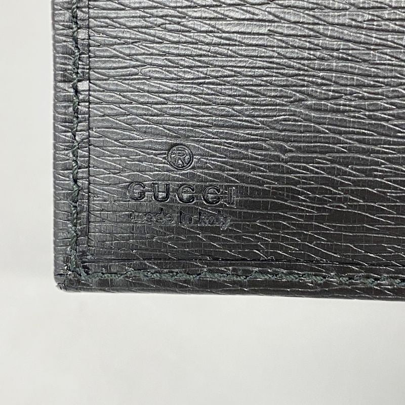 Gucci Wallet 365481 Leather Black Silver Hardware Men's
