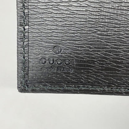 Gucci Wallet 365481 Leather Black Silver Hardware Men's
