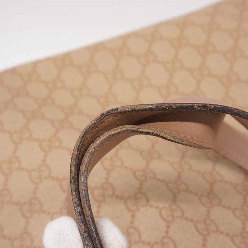 Gucci Tote Bag GG Supreme 211137 PVC Pink Beige Chien Pan Gold Hardware Women's