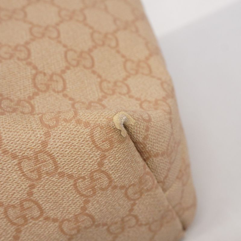 Gucci Tote Bag GG Supreme 211137 PVC Pink Beige Chien Pan Gold Hardware Women's