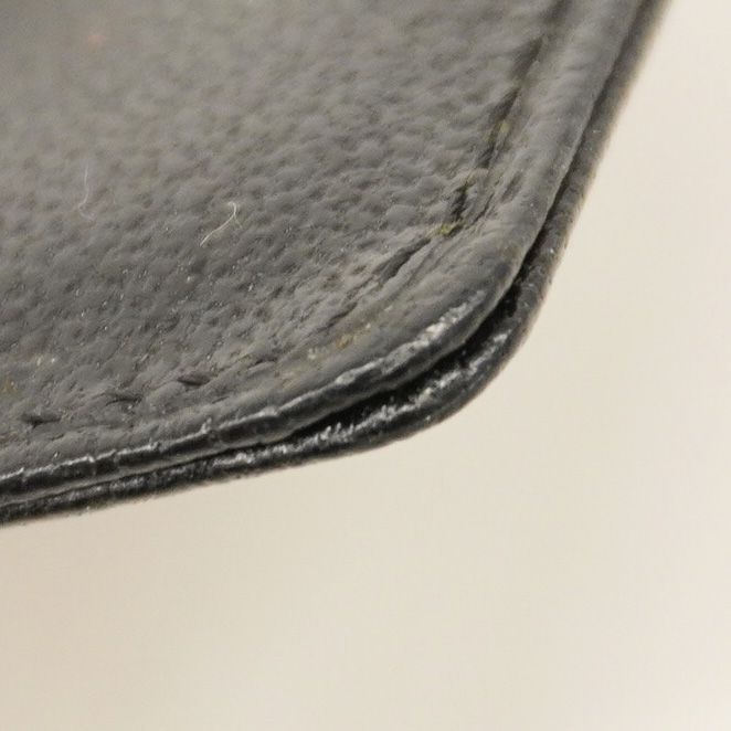 Chanel Card Case Leather Black Gold Hardware Women