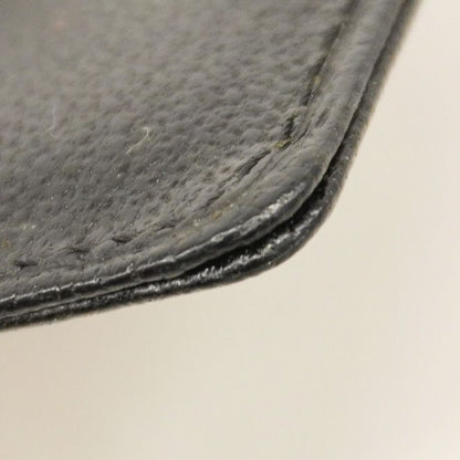 Chanel Card Case Leather Black Gold Hardware Women