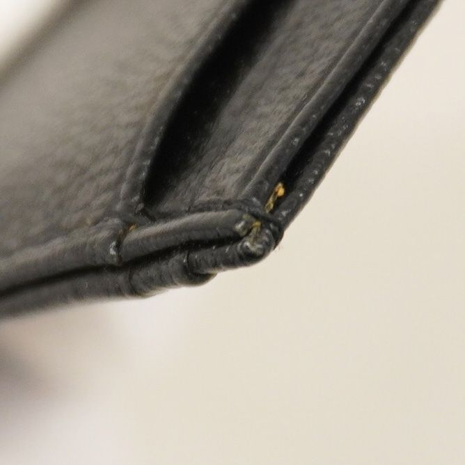 Chanel Card Case Leather Black Gold Hardware Women