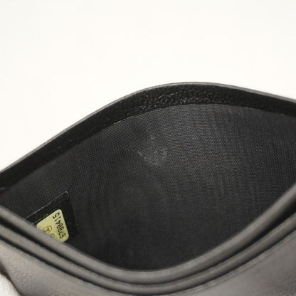 Chanel Card Case Leather Black Gold Hardware Women