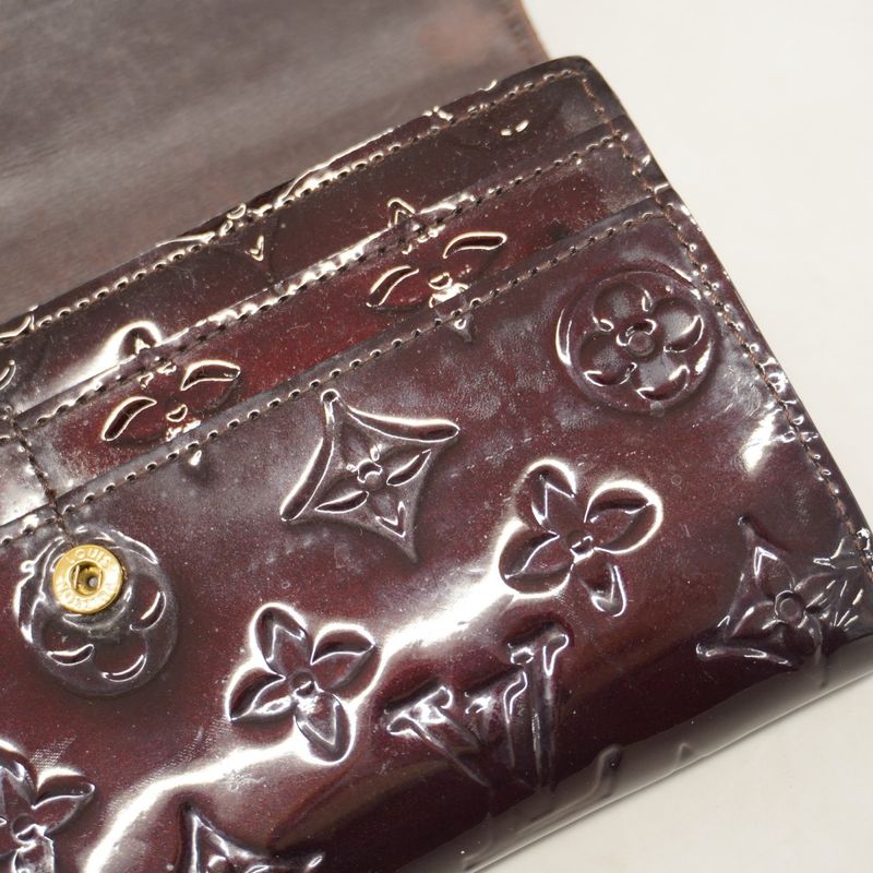 Louis Vuitton Vernis Portefeuille Sarah M90152 Amarante Women's Long Wallet