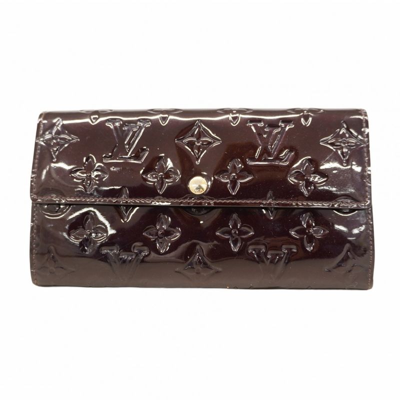 Louis Vuitton Vernis Portefeuille Sarah M90152 Amarante Women's Long Wallet