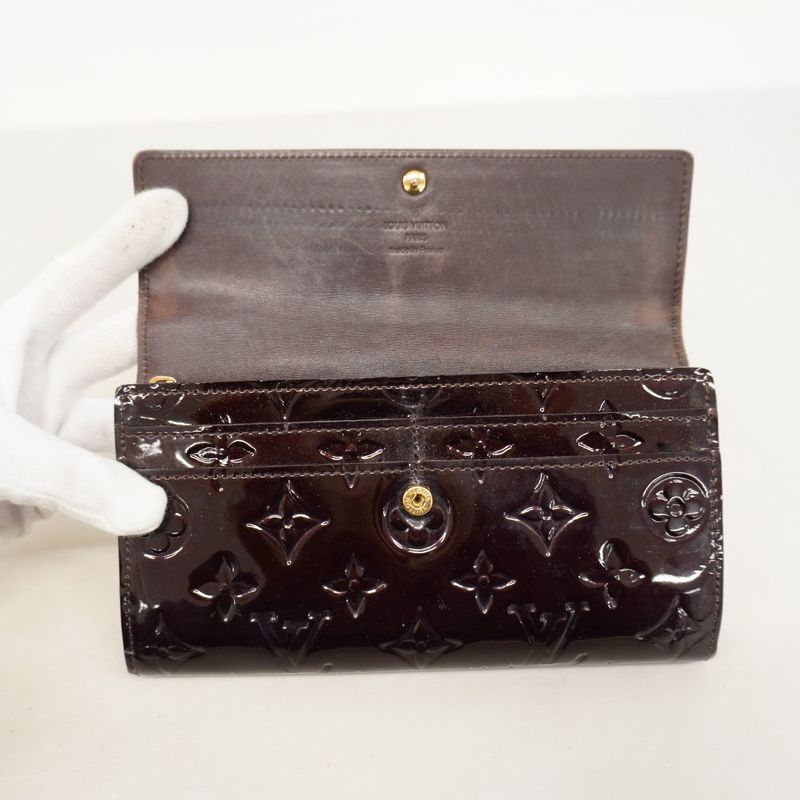 Louis Vuitton Vernis Portefeuille Sarah M90152 Amarante Women's Long Wallet