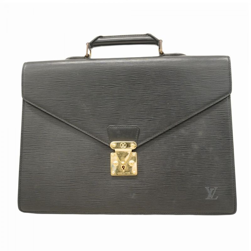 Louis Vuitton Epi Serviette Ambassadors Briefcase M54422 Noir Black Men's