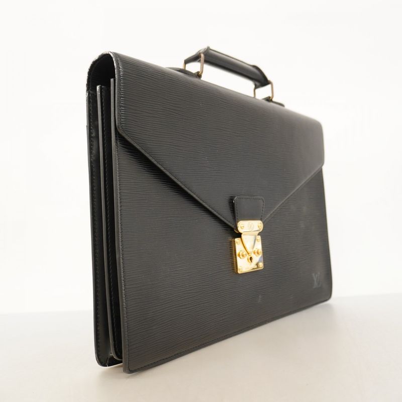 Louis Vuitton Epi Serviette Ambassadors Briefcase M54422 Noir Black Men's