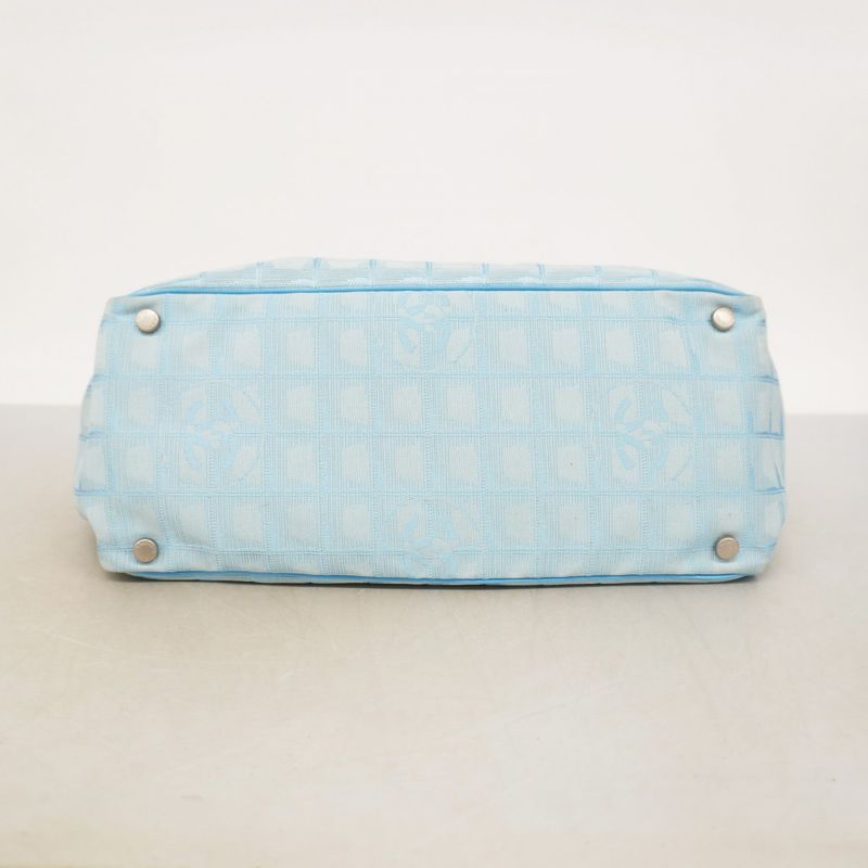 Chanel Tote New Travel Nylon Light Blue Silver Hardware Women's
