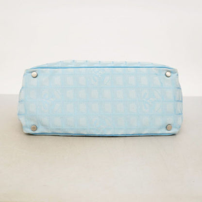 Chanel Tote New Travel Nylon Light Blue Silver Hardware Women's