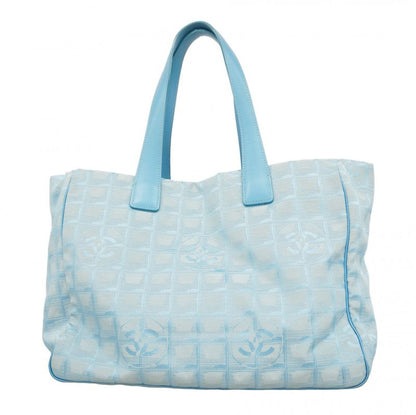 Chanel Tote New Travel Nylon Light Blue Silver Hardware Women's
