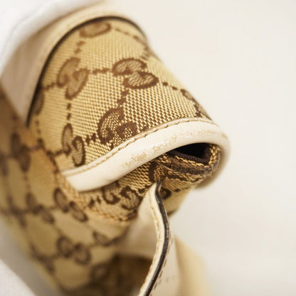 Gucci Waist Bag GG Canvas 145851 Canvas Beige Ivory Silver Hardware Women