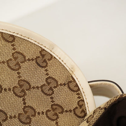 Gucci Waist Bag GG Canvas 145851 Canvas Beige Ivory Silver Hardware Women