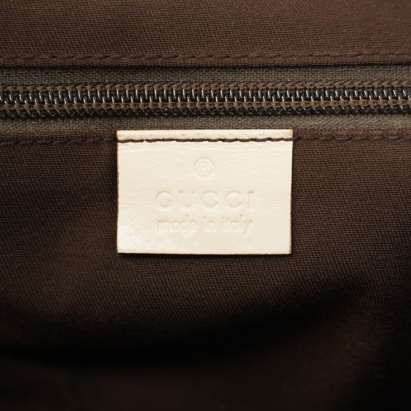 Gucci Waist Bag GG Canvas 145851 Canvas Beige Ivory Silver Hardware Women