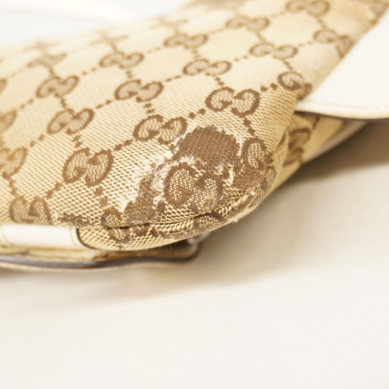 Gucci Waist Bag GG Canvas 145851 Canvas Beige Ivory Silver Hardware Women
