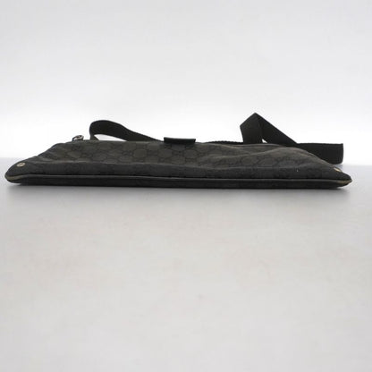 Gucci Shoulder Bag GG Canvas 90476 Canvas Black Silver Hardware Women