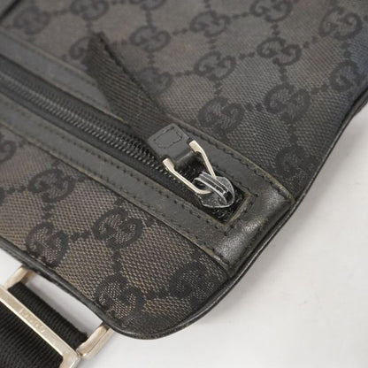 Gucci Shoulder Bag GG Canvas 90476 Canvas Black Silver Hardware Women