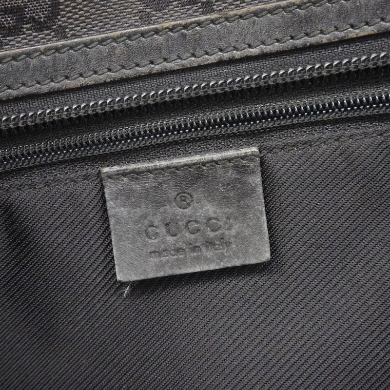 Gucci Shoulder Bag GG Canvas 90476 Canvas Black Silver Hardware Women