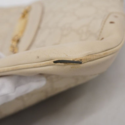 Gucci Shoulder Bag Guccissima 145778 Leather Ivory Beige Gold Hardware Women