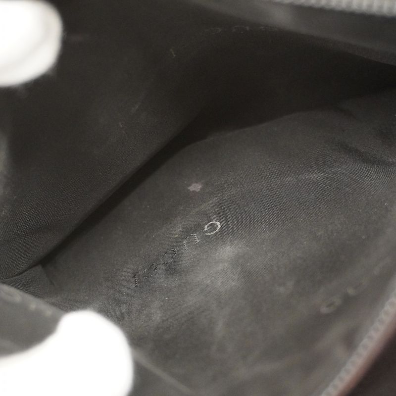 Gucci Handbag Bamboo 002 1016 Nylon Canvas Orange Black Silver Hardware Women