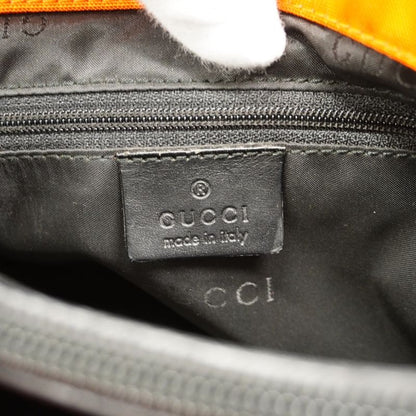 Gucci Handbag Bamboo 002 1016 Nylon Canvas Orange Black Silver Hardware Women