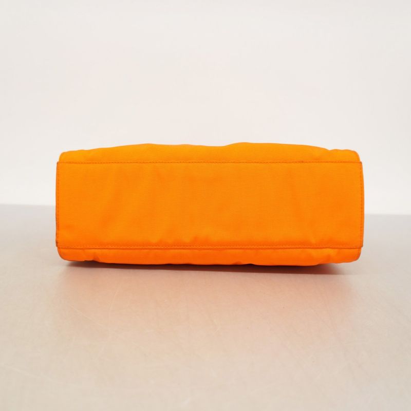 Gucci Handbag Bamboo 002 1016 Nylon Canvas Orange Black Silver Hardware Women