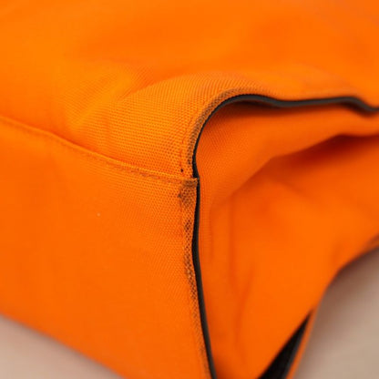 Gucci Handbag Bamboo 002 1016 Nylon Canvas Orange Black Silver Hardware Women