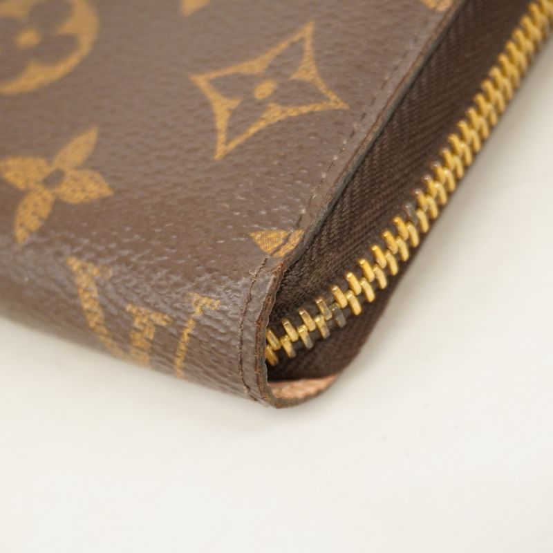 Louis Vuitton Long Wallet Monogram Zippy Wallet M41894 Brown Rose Ballerine