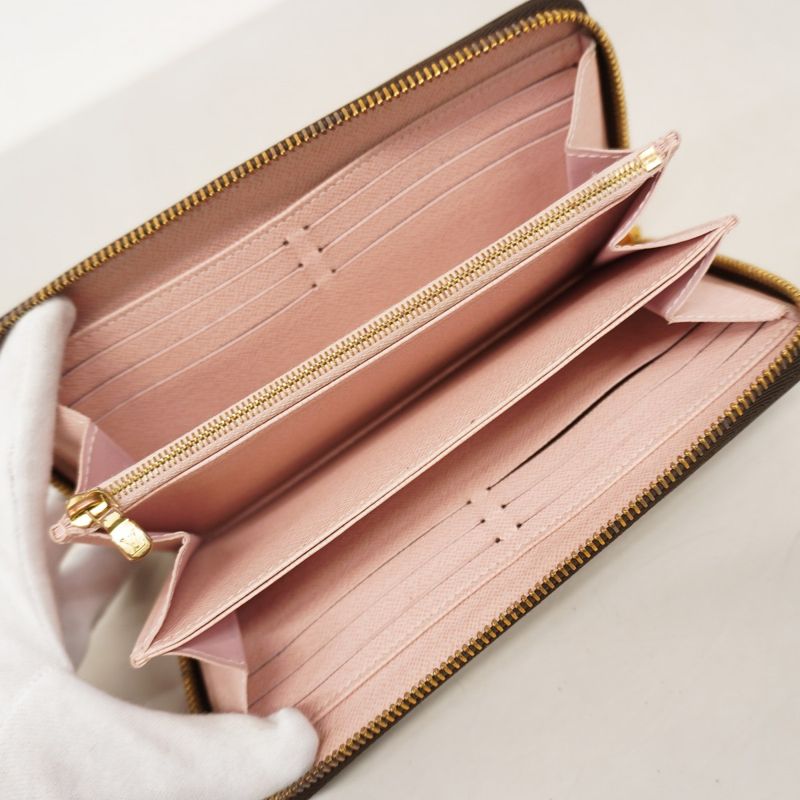Louis Vuitton Long Wallet Monogram Zippy Wallet M41894 Brown Rose Ballerine