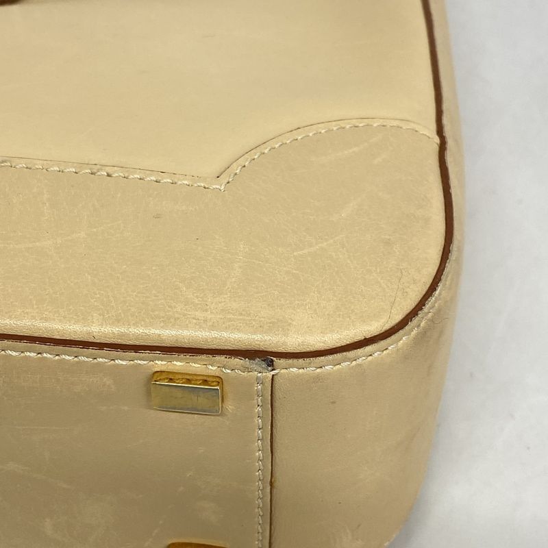 Celine Shoulder Bag Leather Beige Gold Hardware Women