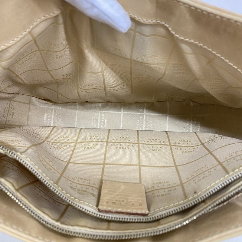 Celine Shoulder Bag Leather Beige Gold Hardware Women