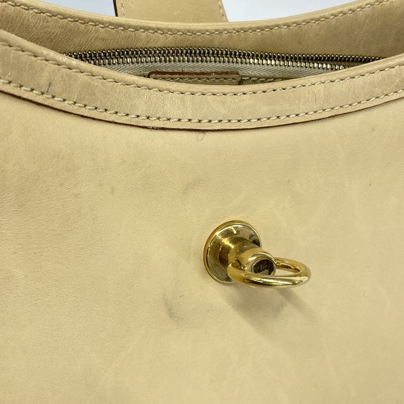 Celine Shoulder Bag Leather Beige Gold Hardware Women