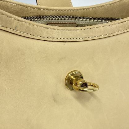 Celine Shoulder Bag Leather Beige Gold Hardware Women