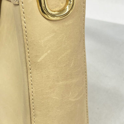 Celine Shoulder Bag Leather Beige Gold Hardware Women