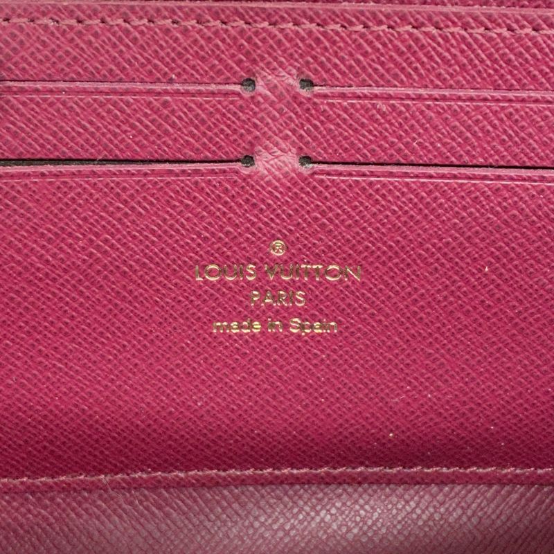 Louis Vuitton Long Wallet Monogram Portefeuille Cles Mance M60742 Brown Fuchsia
